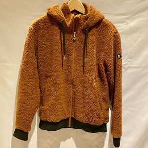 Daily Sports Brown Sherpa Fleece Jacket, size L, NWT